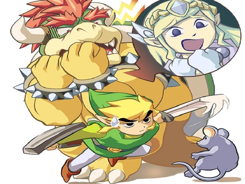 Link and Bowser in action