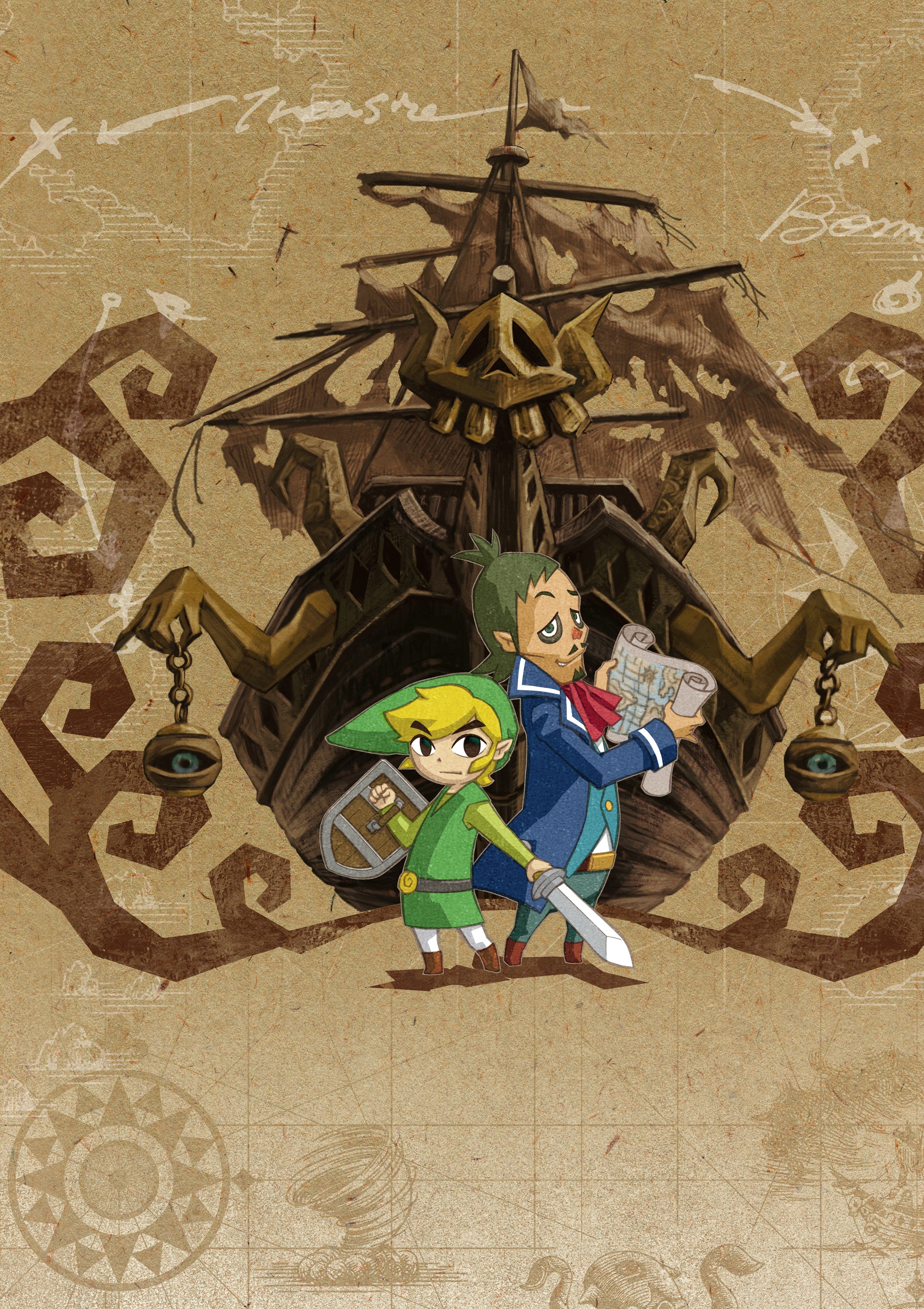 Link and Captain in Pirate Ship