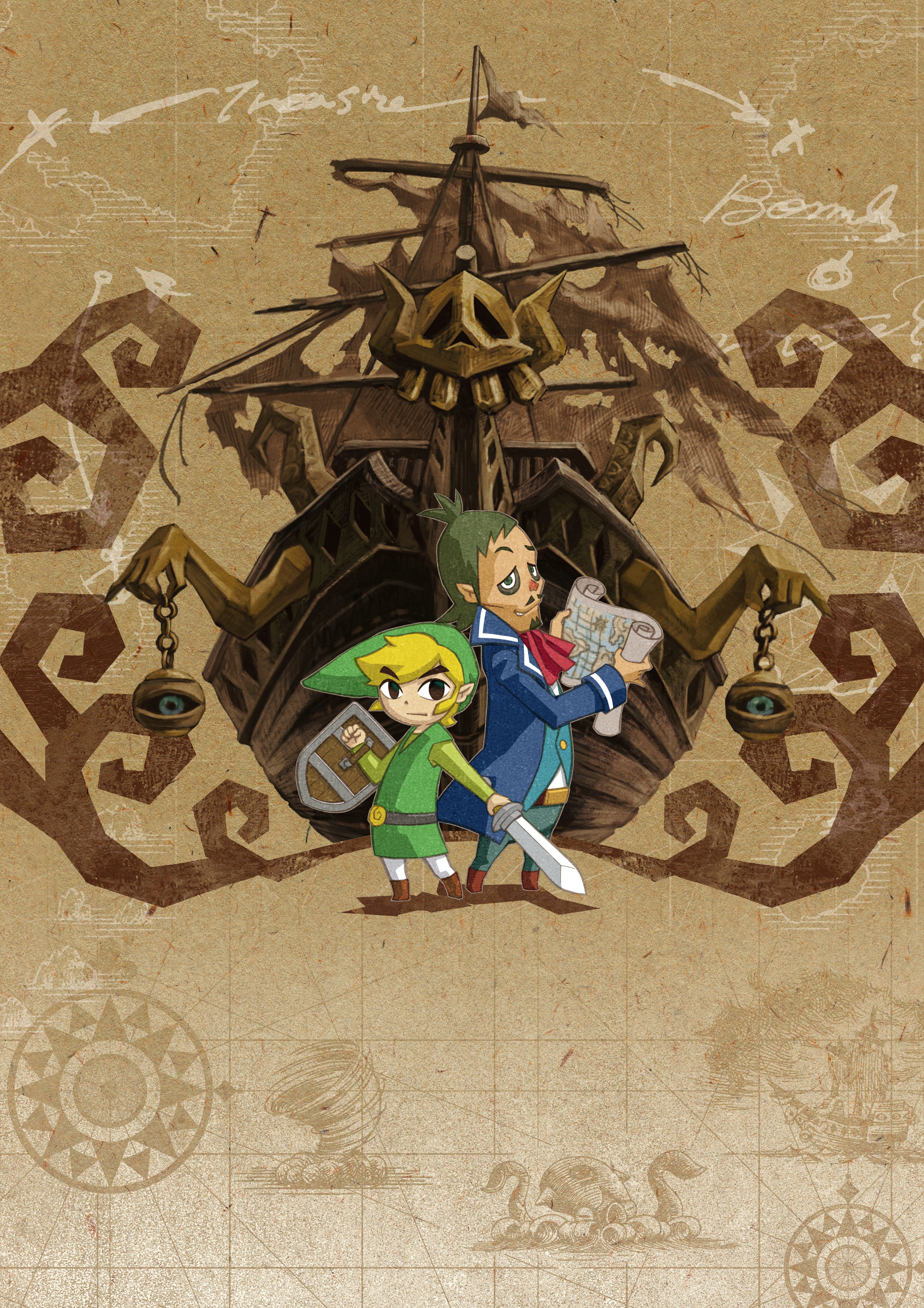 Link and Captain in Pirate Ship
