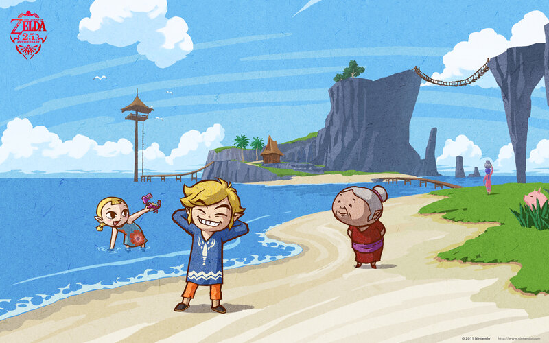 Link and Child on Beach