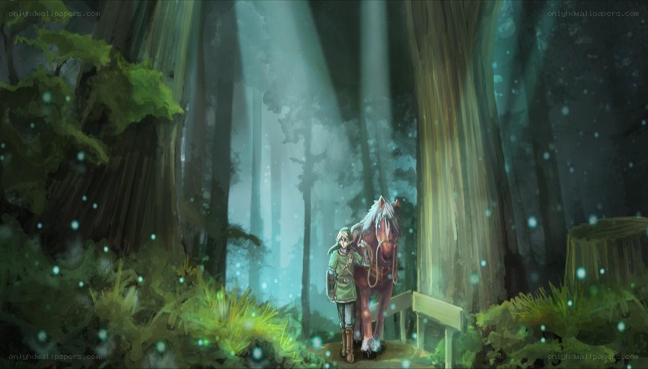 Link and Epona in the forest