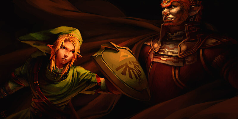 Link and Ganondorf in confrontation