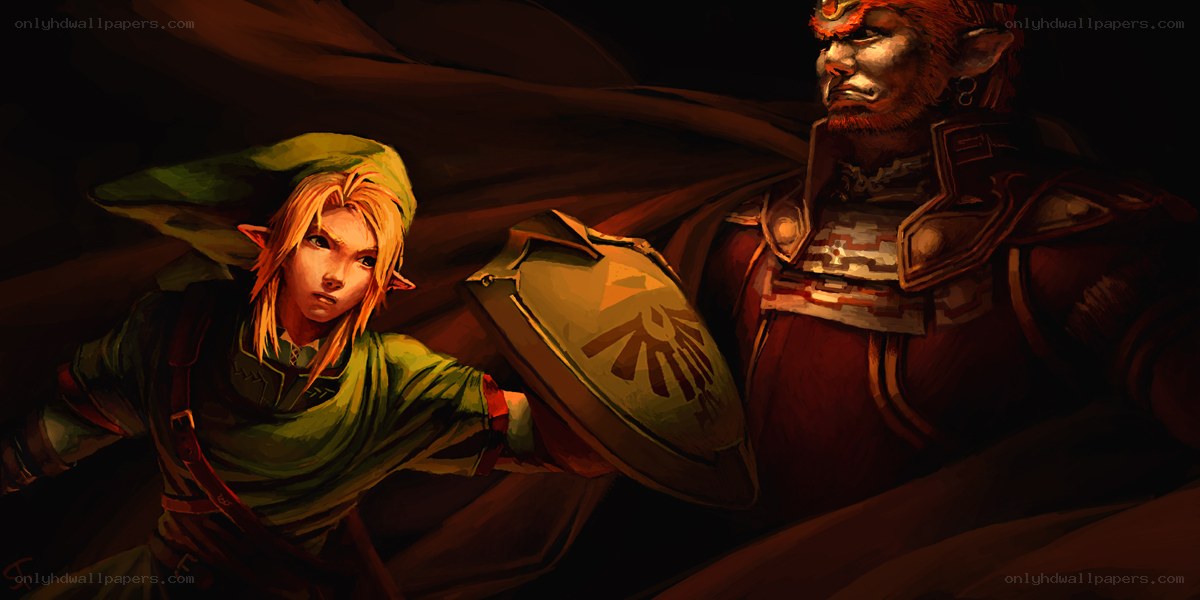 Link and Ganondorf in confrontation