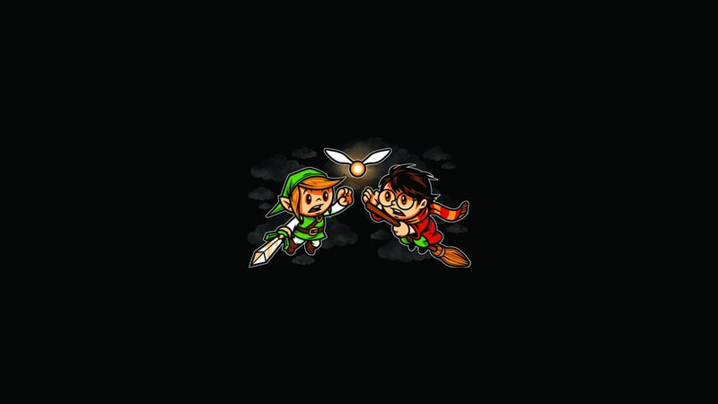 Link and Harry Potter chase golden snitch
