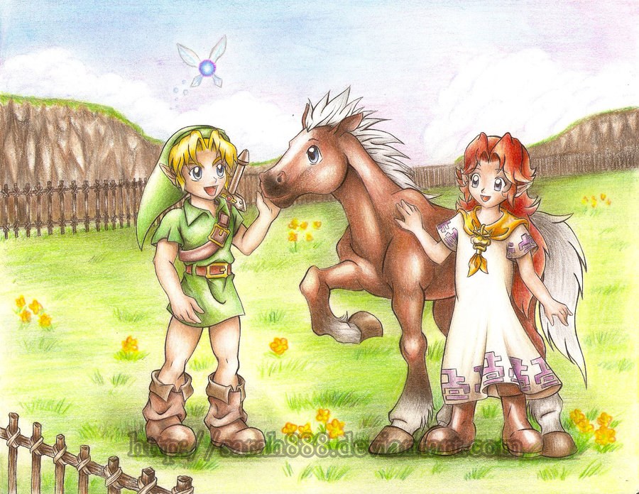 Link and Malon with a horse