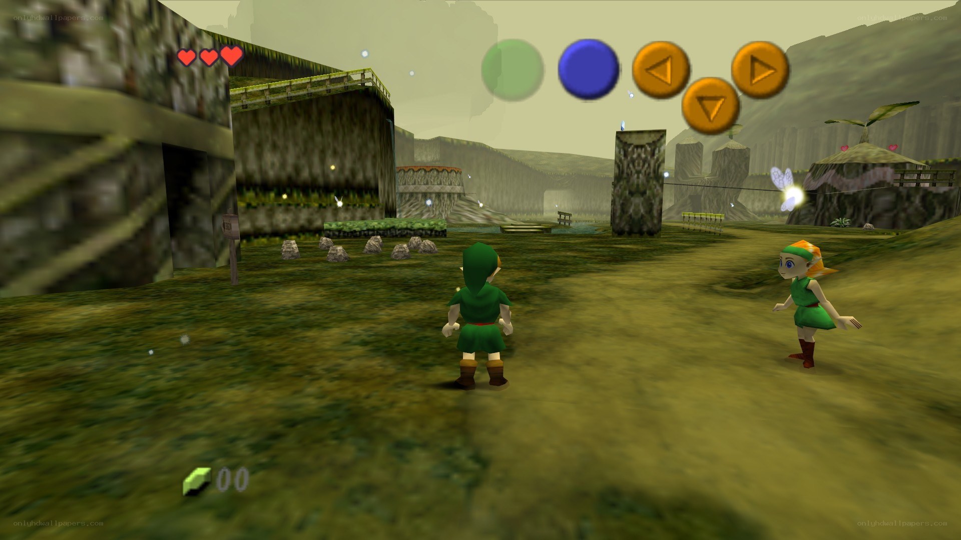 Link and Navi in a field