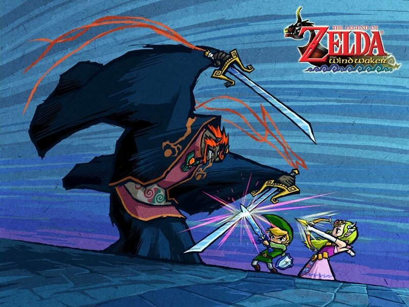Link and Zelda battle Ganondorf