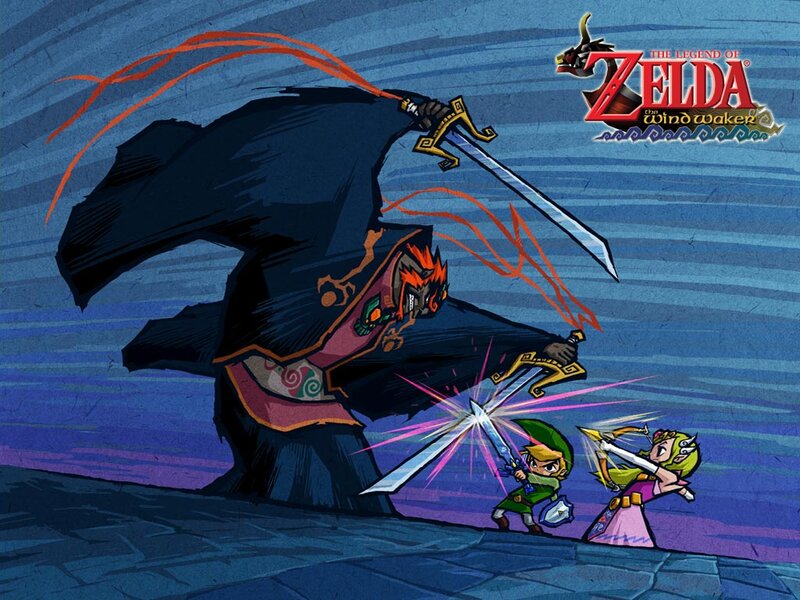 Link and Zelda battle Ganondorf