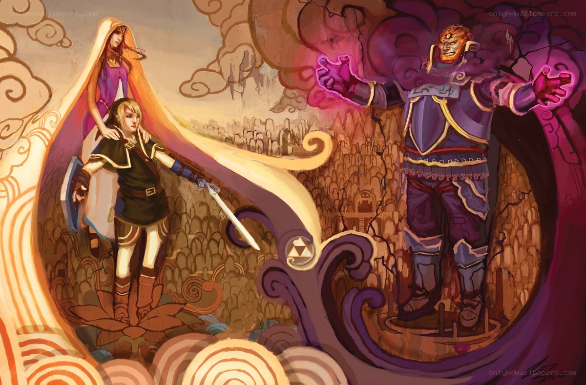 Link and Zelda face Ganondorf
