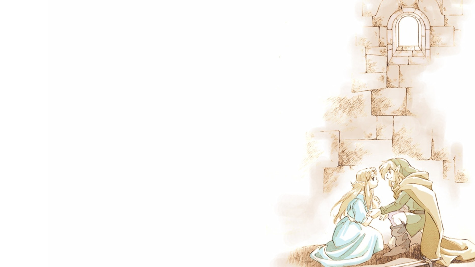 Link and Zelda in a castle