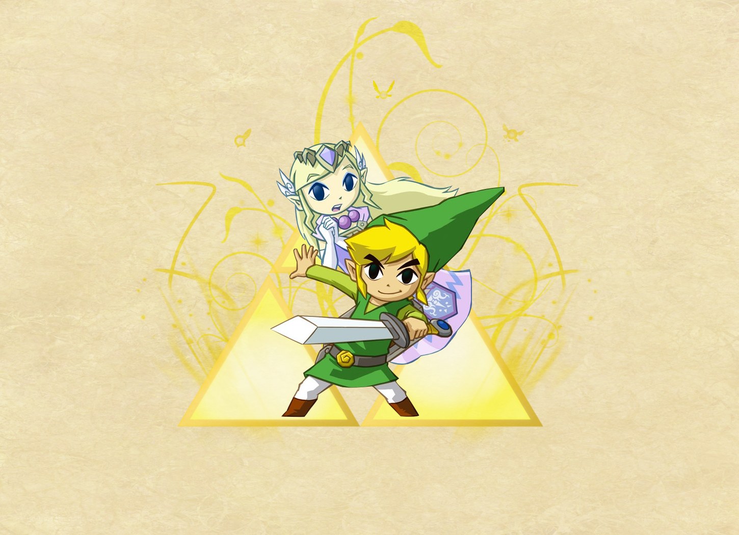 Link and Zelda in a chibi style