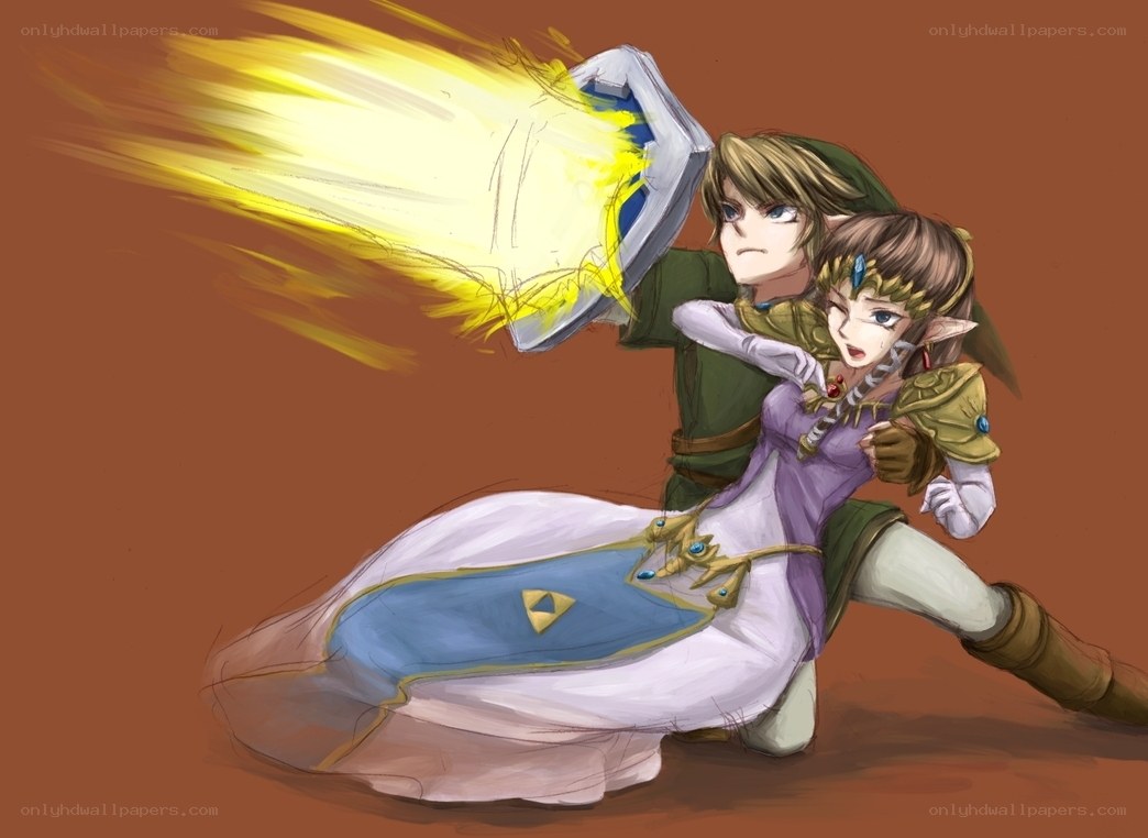 Link and Zelda in action