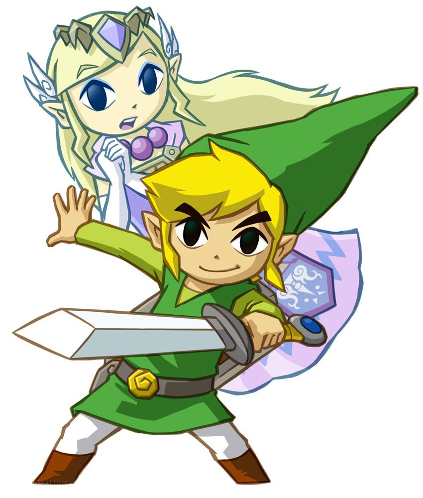 Link and Zelda in action