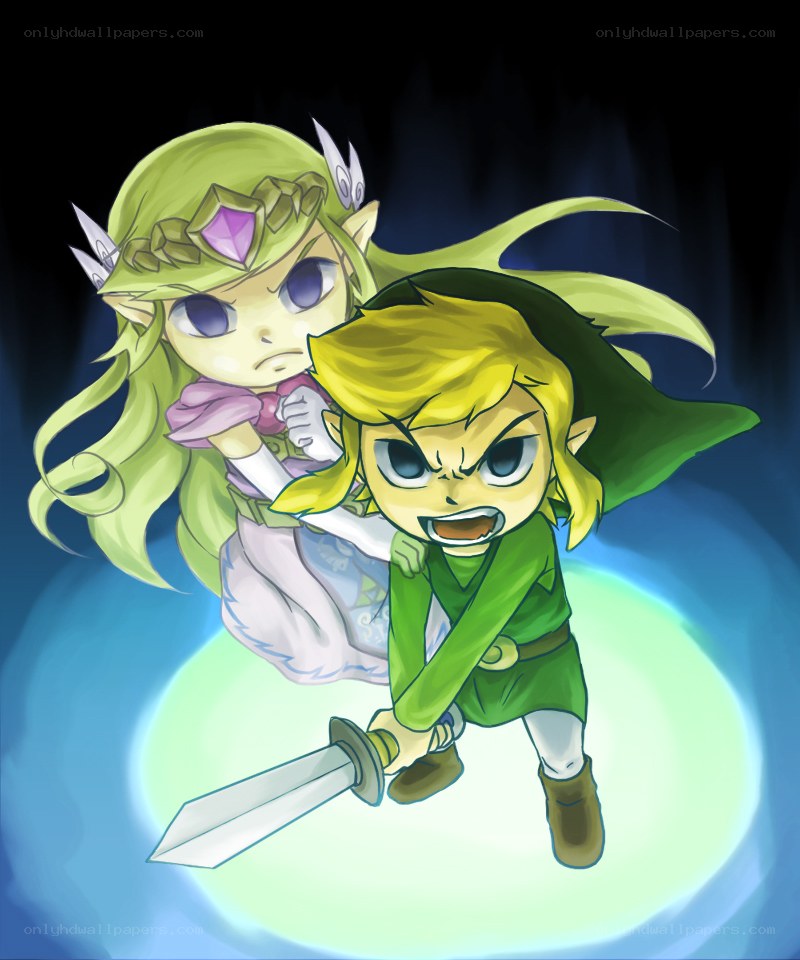 Link and Zelda in action