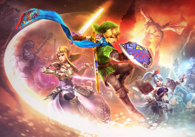 Link and Zelda in Battle — Orange