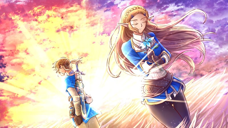 Link and Zelda in Field