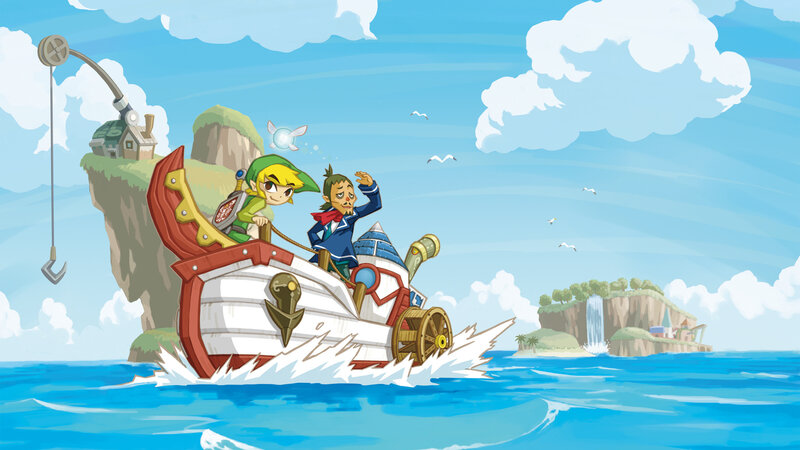 Link and Zelda on a Boat — Blue