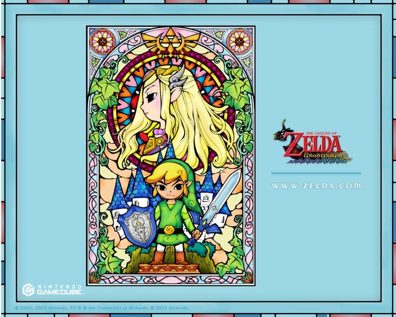 Link and Zelda Stained Glass
