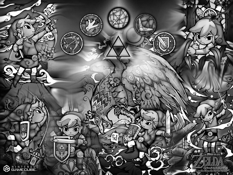 Link Character Collage — Black, Dramatic