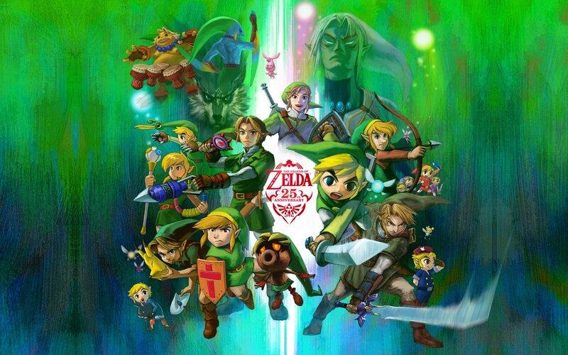 Link Characters Collage — Green