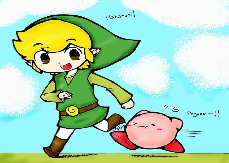 Link Chasing Kirby