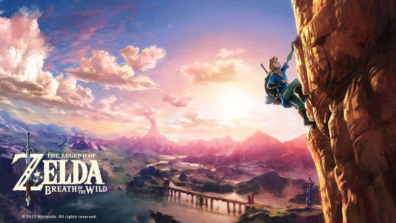 Link Climbing a Cliff — Blue, Dramatic