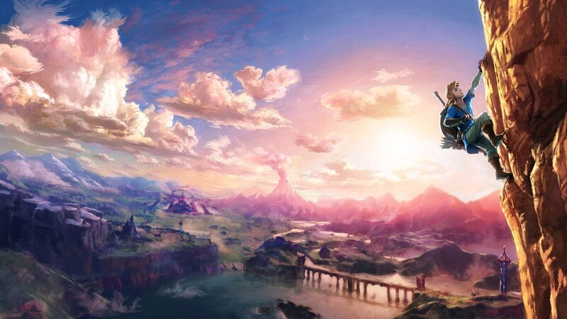 Link Climbing a Cliff — Blue