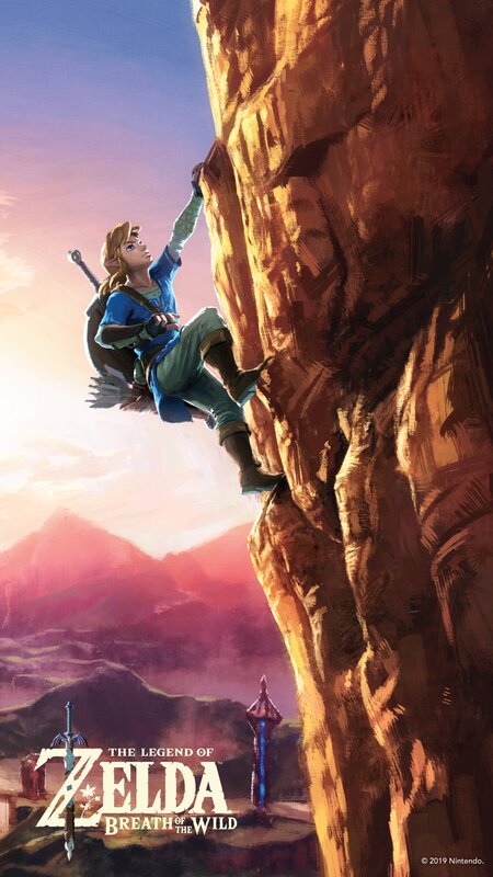 Link Climbing a Cliff — Orange