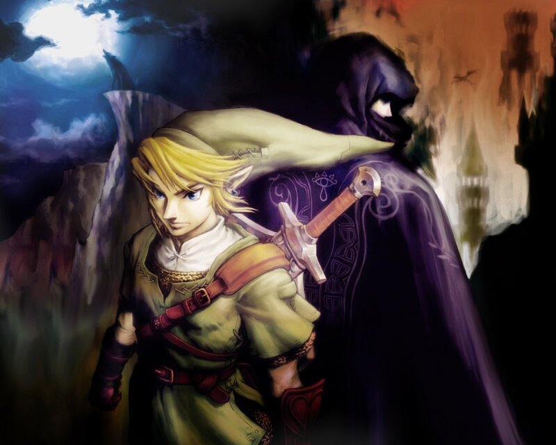 Link confronts a shadowy figure