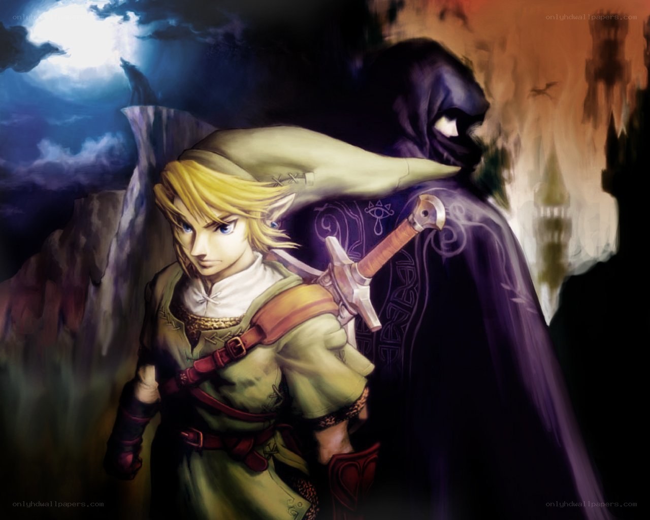Link confronts a shadowy figure