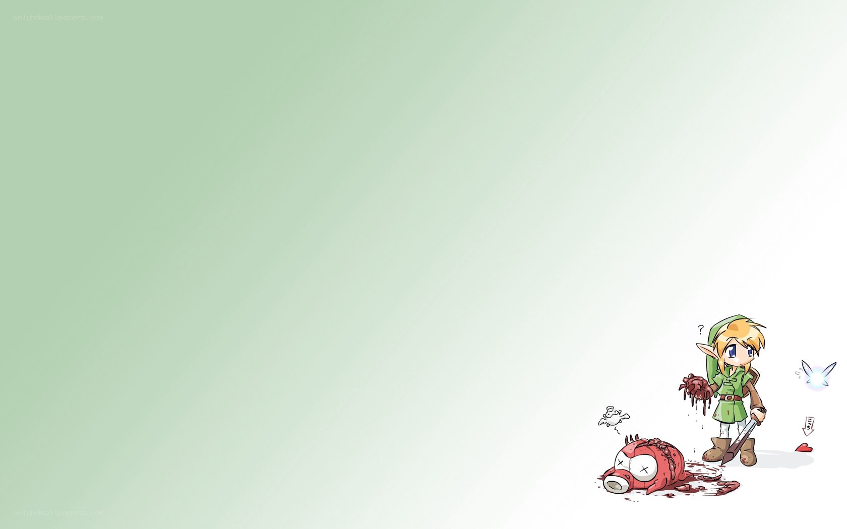 Link defeats red enemy