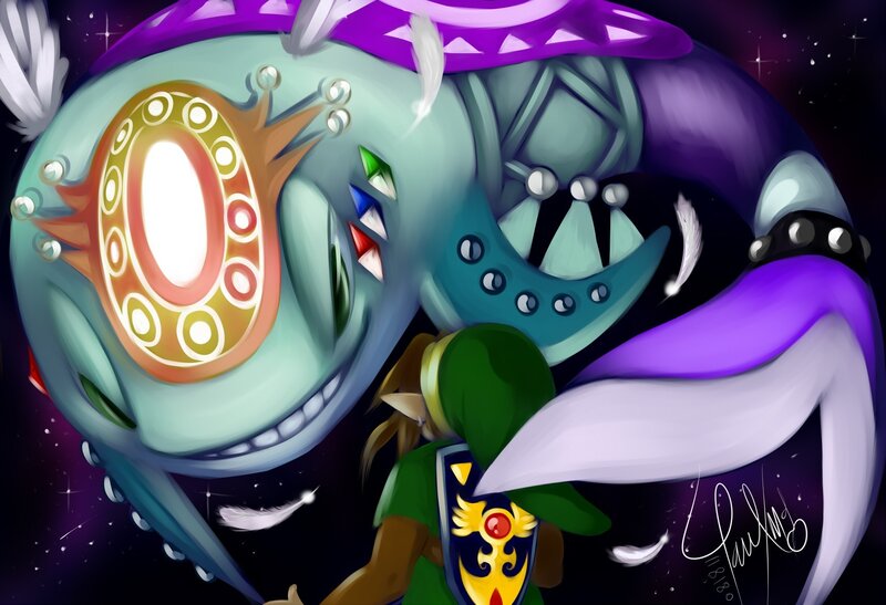 Link Facing a Giant Monster — Purple