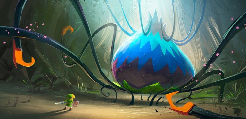 Link Facing a Giant Plant