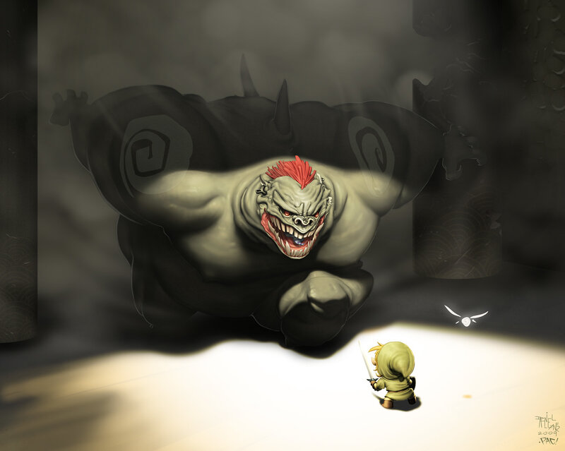 Link Facing a Monster