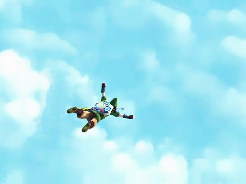 Link falling through the sky
