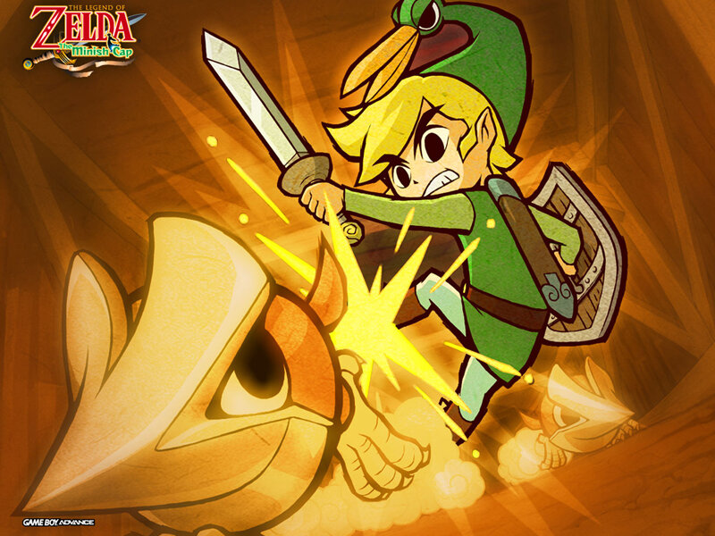 Link fighting a monster