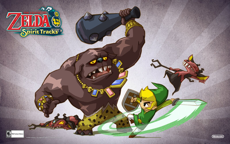 Link Fighting a Monster — Green, Action-packed