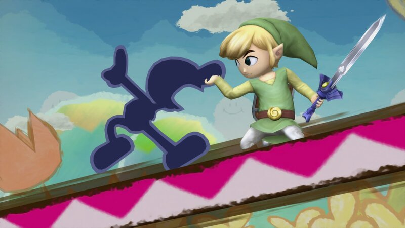Link fighting a shadow enemy