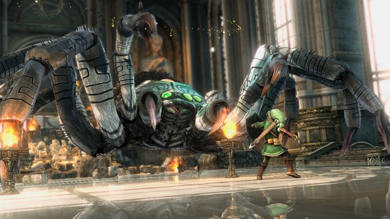 Link Fighting a Spider Boss — Green