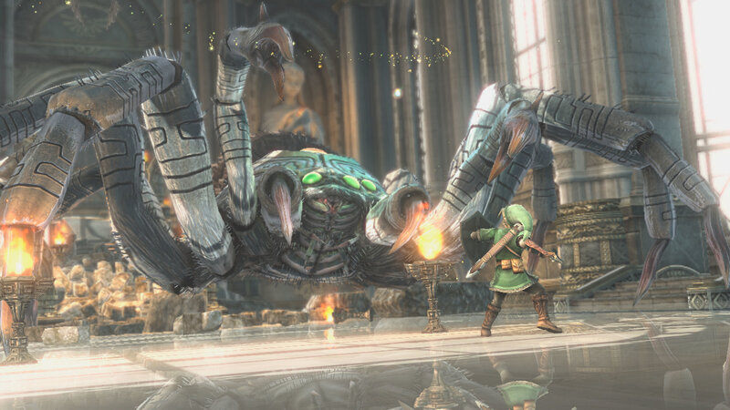 Link Fighting a Spider Boss