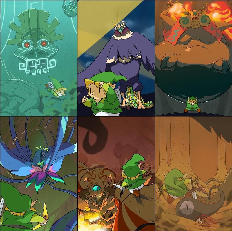 Link Fighting Bosses