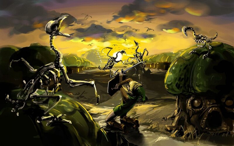 Link Fighting Skeletons