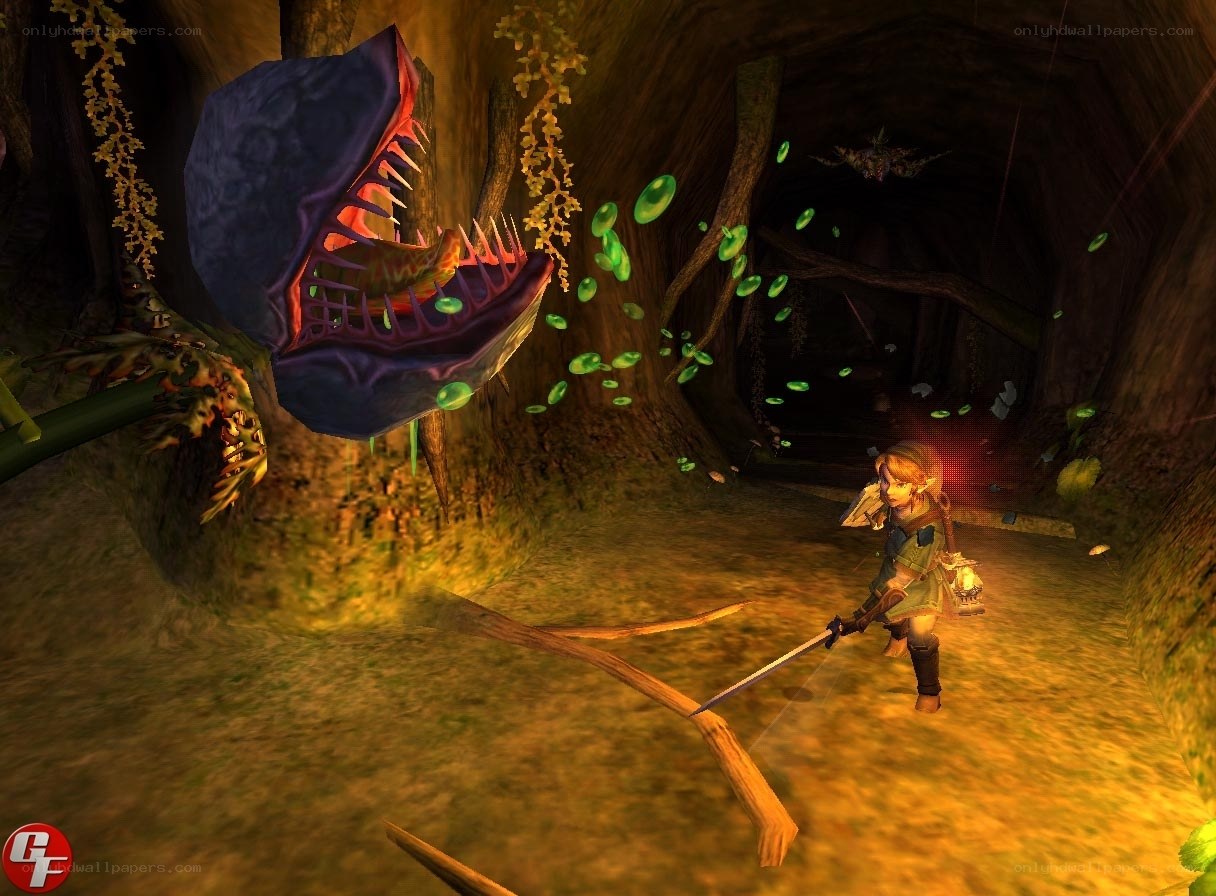 Link fights a giant plant monster