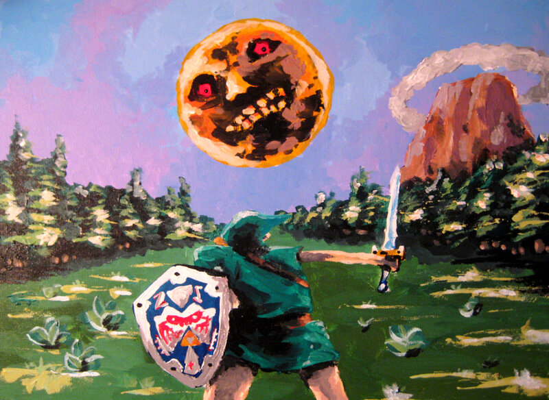 Link fights a moon monster