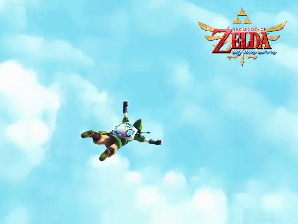 Link gliding through the sky