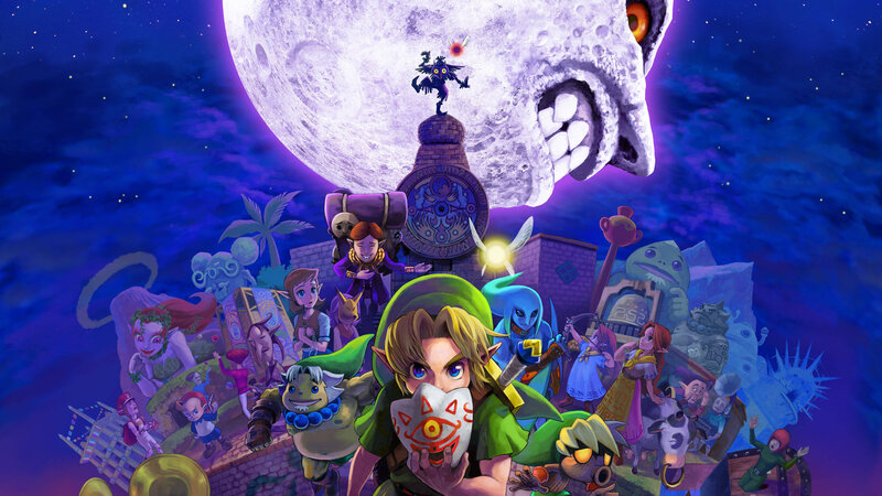 Link Holding a Mask — Blue