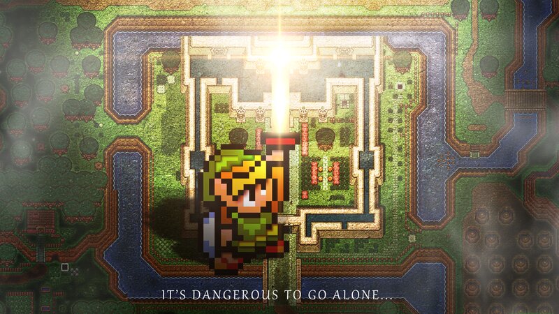Link Holding a Sword — Green, Dramatic