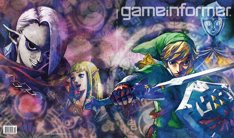 Link Holding Sword and Shield — Green, Dramatic, Illustration