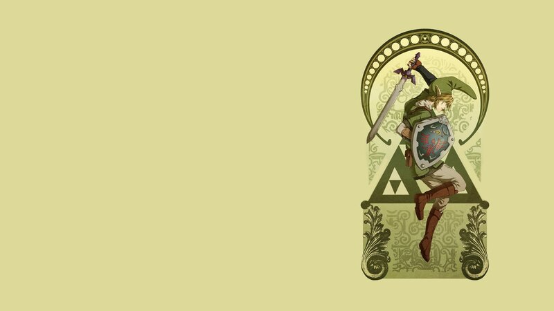 Link Holding Sword and Shield — Green, Heroic