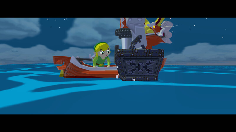 Link in a boat at night